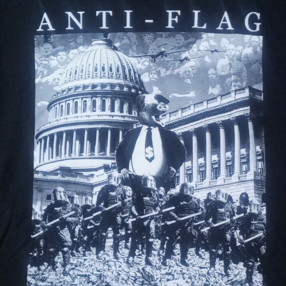 Anti-Flag Red White Brainwashed 20th Anniversary Concert T Shirt New Punk Rock